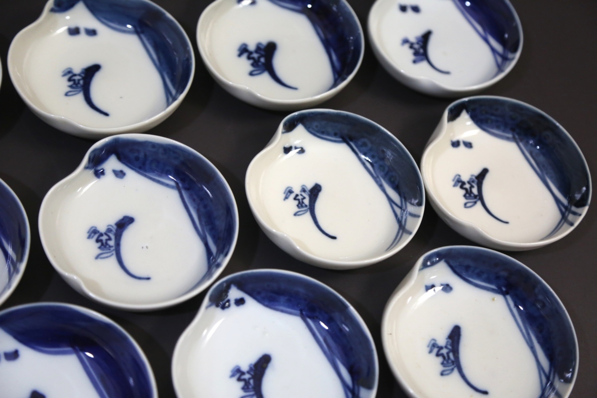 ★★★ アンティーク 大正期 お多福 向付 小皿 17客 ★★★ 65 節分 豆撒き 祭り拍卖