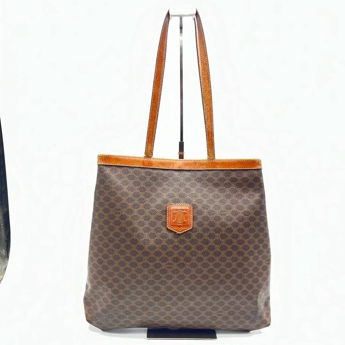 SW0322-14-3 CELINE PARIS セリーヌ トートバッグ ブラウン トリオンフキャンバス MC97/2 イタリア製 H32 W35 D2 80サイズ拍卖