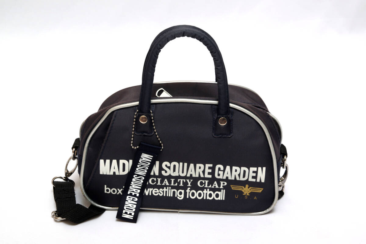 マジソンバック ミニ ボストン ショルダー ネイビー マディソンバッグ MADISON SQUARE GARDEN 昭和レトロ拍卖