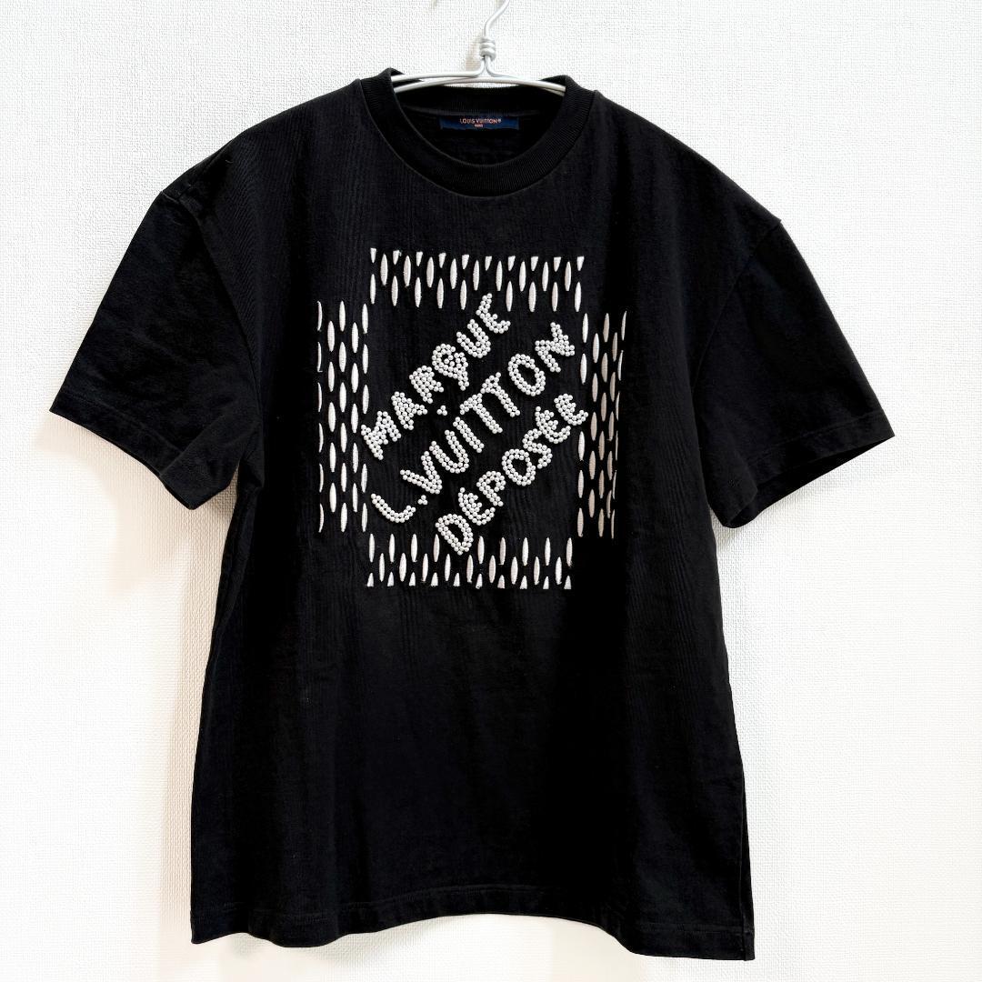 ルイヴィトン ビジューロゴ Tシャツ 黒 Sサイズ ユニセックス拍卖