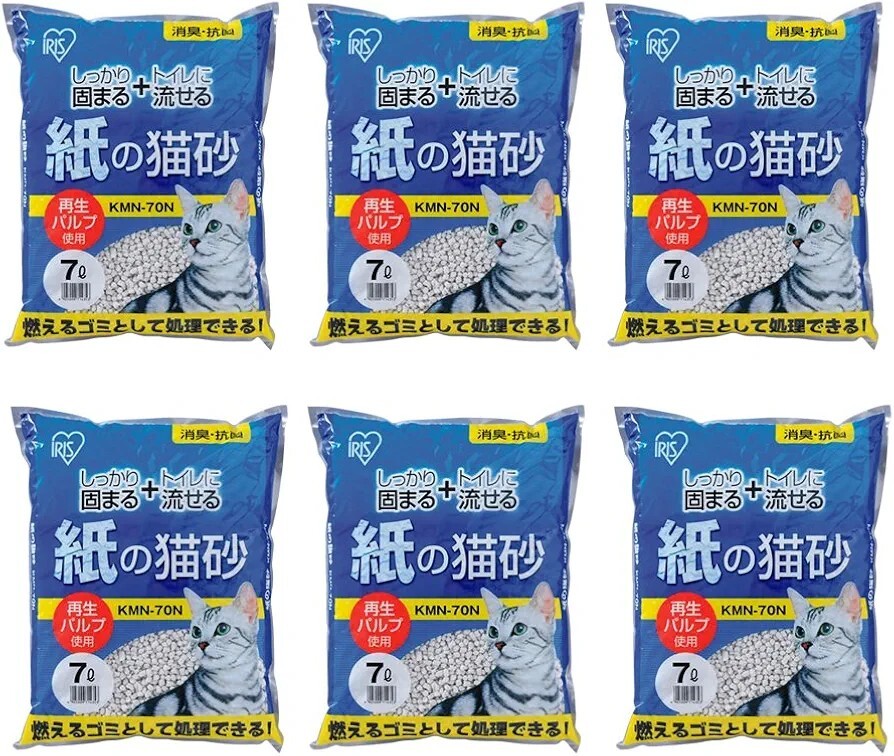 アイリスオーヤマ トイレに流せる 紙の猫砂 7Lx6袋拍卖
