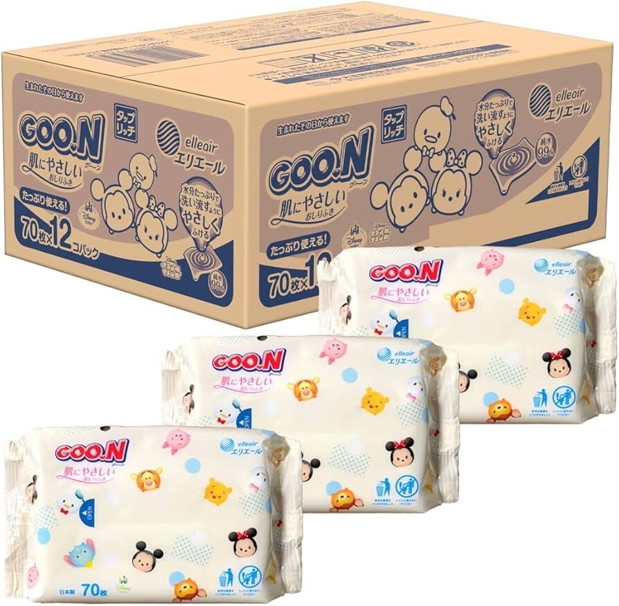 タップリッチ 詰替用 グーン 肌にやさしい おしりふき 840枚 (70枚×12個) 拍卖