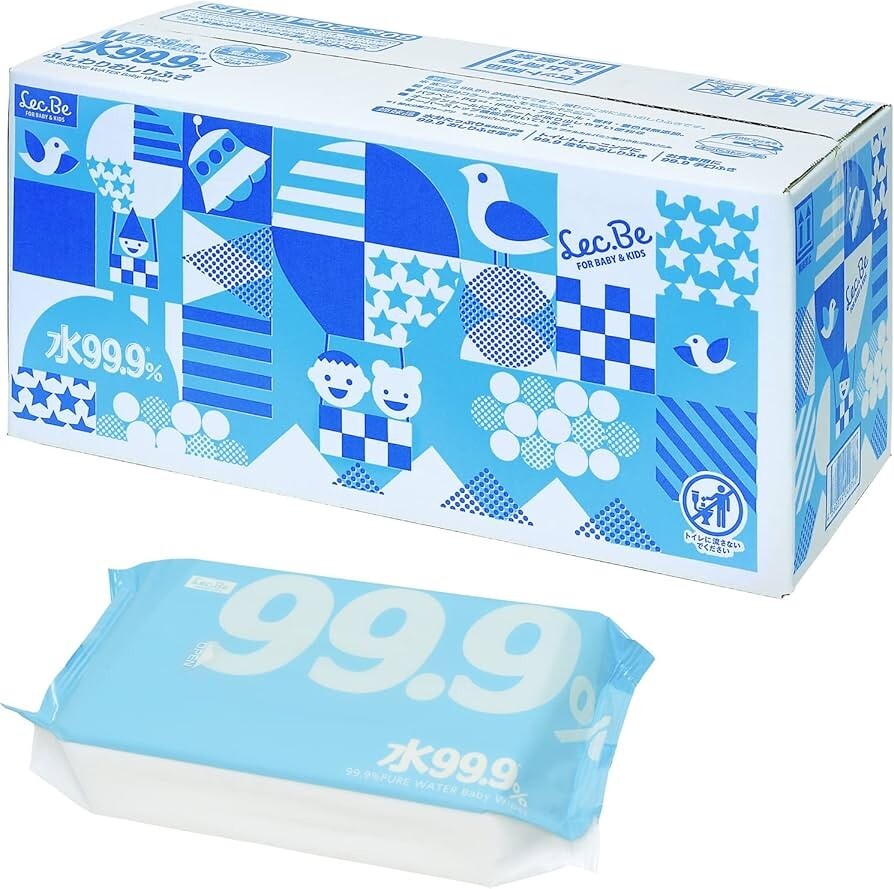 レック(LEC) 純水ベビーケア 99.9% ふんわり おしりふき 弱酸性 コラーゲン 保湿成分配合 80枚×20個 (1600枚)拍卖