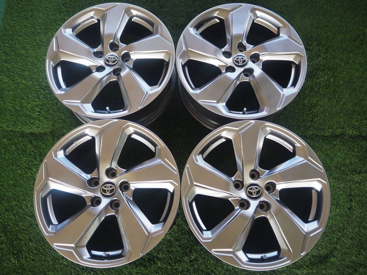 美品☆TOYOTA トヨタ RAV4 純正 18インチ 7J +35 114.3 5穴 4本 ハイグロス HUB59 4本セット 茨城発☆拍卖
