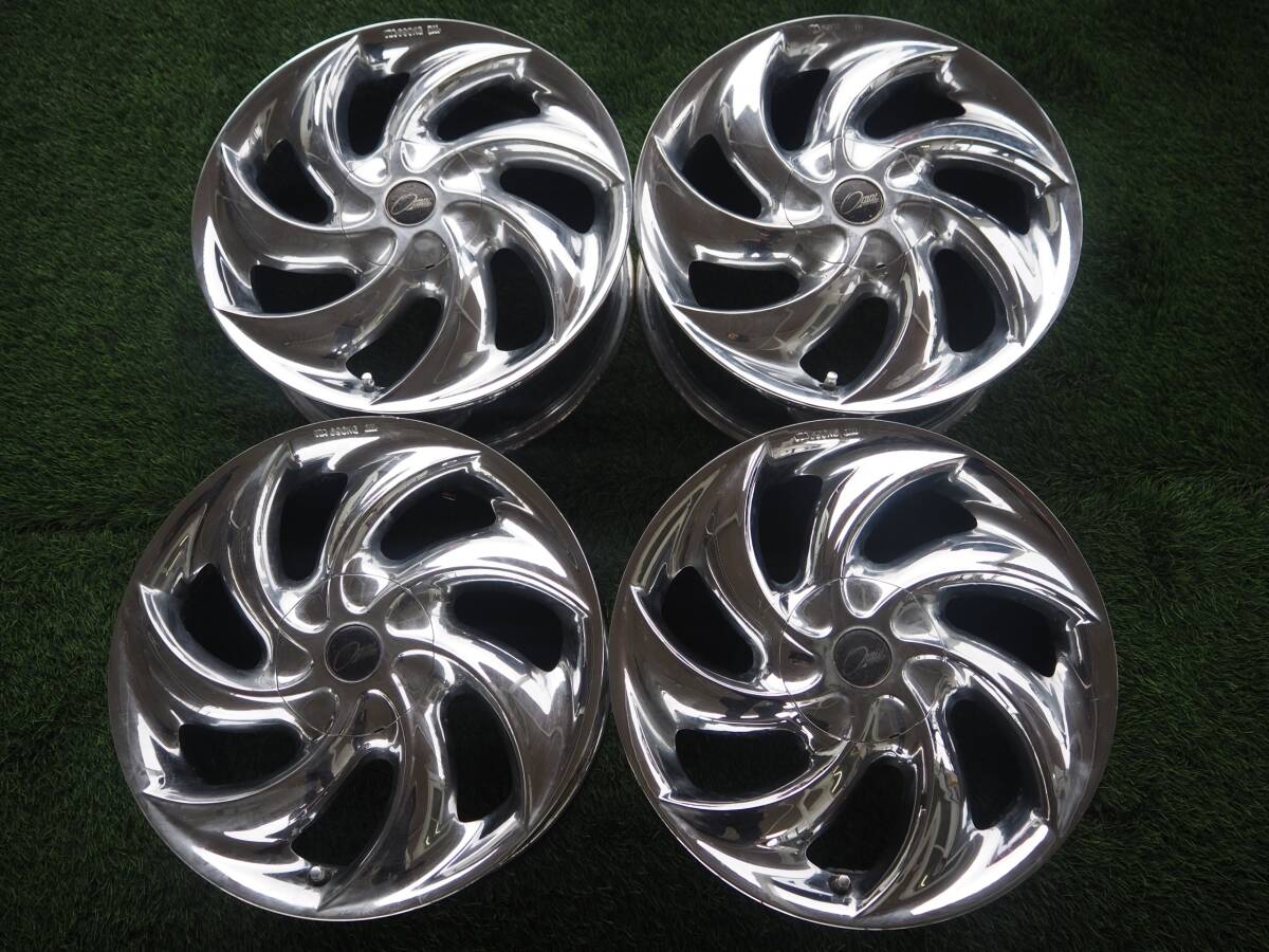 当時物☆ omni concept 17×7j 5h4h マルチ +48 114.3 メッキ アルミ ホイール 17インチ 5穴 4穴 HUB73 4本セット 茨城発☆拍卖
