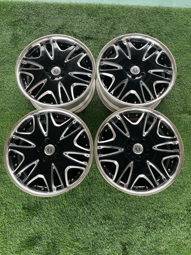 深リム☆クラブリネア CLUB LINEA 19インチ 8J+45 PCD114.3/5H ブラック メッキ HUB72 4本 茨城発☆拍卖