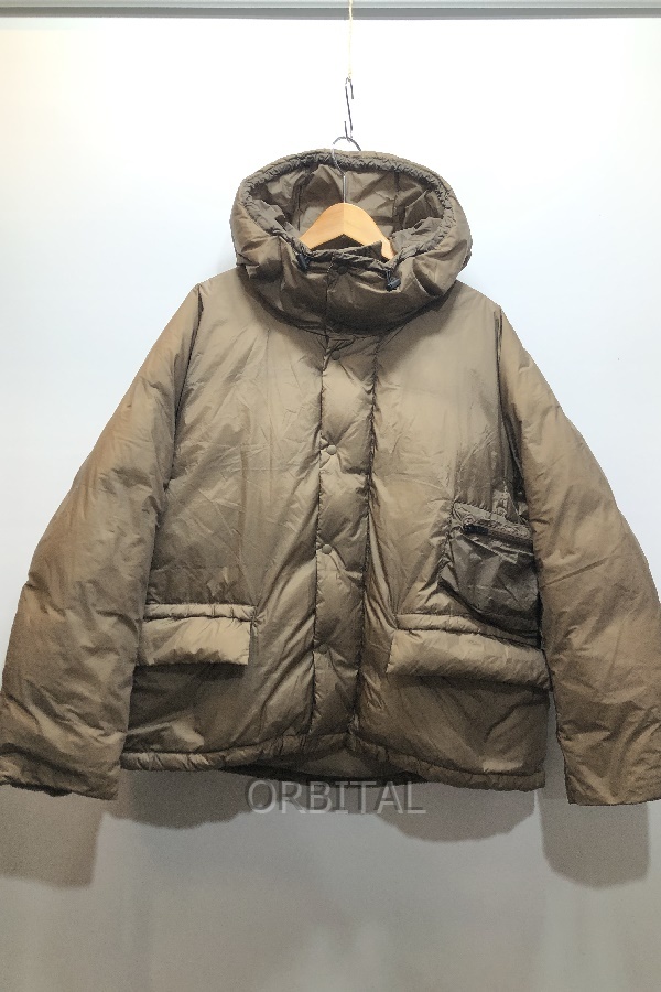 経堂) カオス Chaos レミレリーフ 別注 REMI RELIEF ジップポケット付 ショート ダウンコート 定価6.6万位 ブラウン拍卖