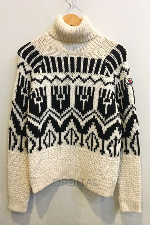二子玉) Moncler モンクレール Intarsia Turtleneck Sweater インターシャセーター タートルニット CICLISTA 定価10万 XS拍卖