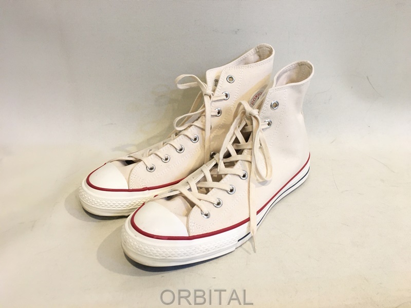 二子玉)コンバース CONVERSE CANVAS ALL STAR J OX 日本製 キャンバスオールスターハイカットスニーカー メンズ 10.5 29cm拍卖