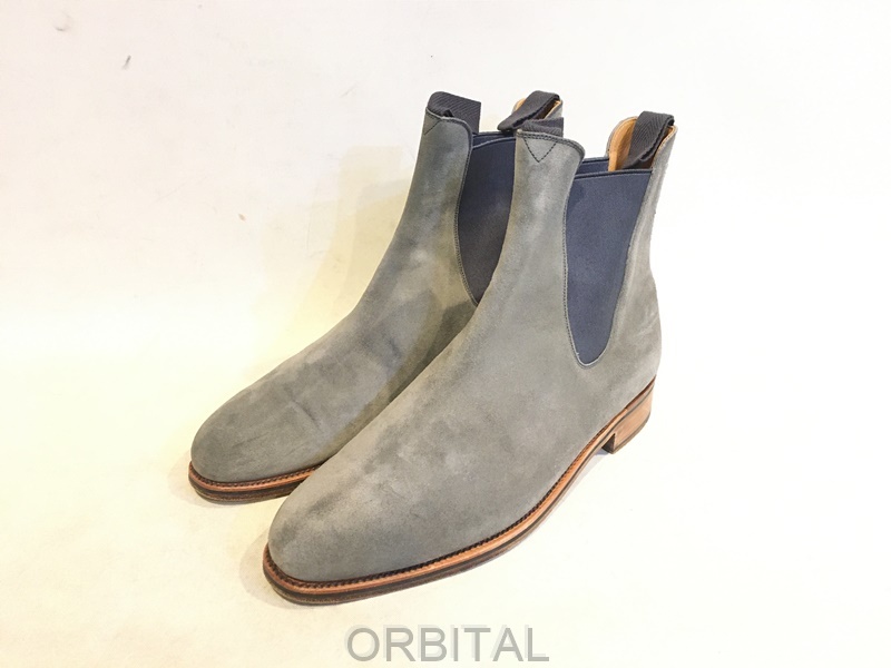 二子玉)J.M. WESTON ×TOMORROWLAND トゥモローランド ×ジェイエムウエストン 別注スエードサイドゴアブーツ グレー 10 29cm位拍卖