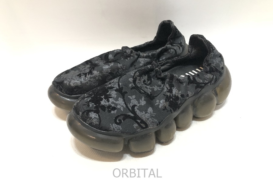 経堂) ミキオサカベ MIKIOSAKABE ジャガード スリッポン スニーカー シューズ サイズ25 定価31,000円 ブラックJewelry拍卖