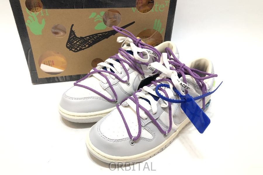 経堂) オフホワイト ナイキ Off-White Nike ダンクロー Dunk Low 1 OF 50 48 スニーカー DM1602-107 サイズ27 グレー 美品拍卖