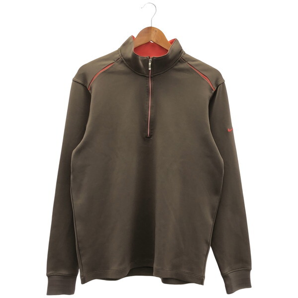 古着 メンズM NIKE/ナイキ ハーフジップ トップス ゴルフウェア 長袖 ブラウン/ピンク 400430-213拍卖
