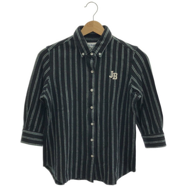 古着 レディース2 PEARLY GATES/パーリーゲイツ ボタンシャツ ゴルフウェア 長袖 ブラック/グリーン 263-5261915拍卖