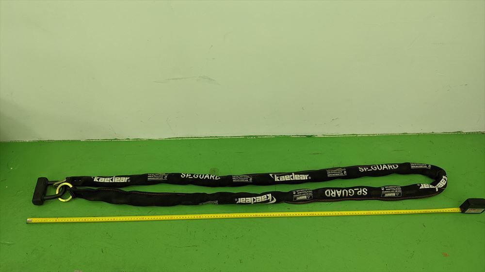 チェーンロック 中古 ■BA7608 KAEDEAR(カエディア)SP-GUARD タイプ チェーン KDR-LK1 ブラック 3000mm マスターキー3個拍卖