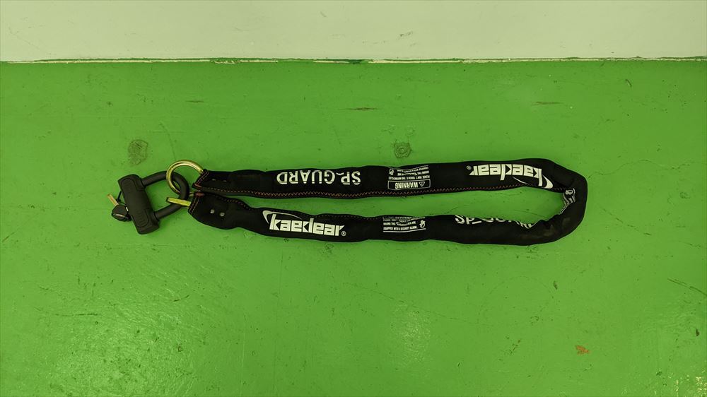 チェーンロック中古 ■BABA760 EMERSON( エマーソン)EM-265 1500mm ブラック チェーン太さ10mm キー3個(ディンプルタイプ) 拍卖