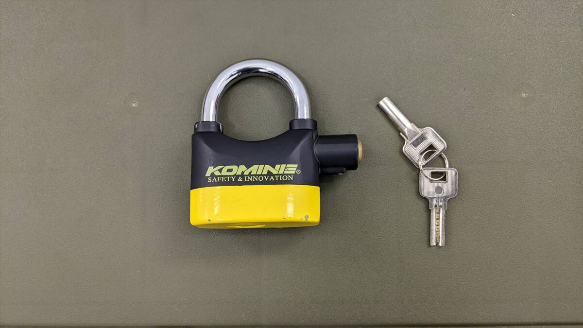 パッドロック 中古 ■BA7612 コミネ(KOMINE) LK-120 バイク用 盗難防止アラーム 拍卖