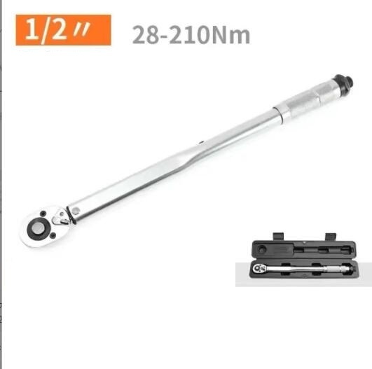 人気品上質プリセット式 トルクレンチ 差込角1/2” トリク調整 範囲28-210Nm 足回り タイヤ交換 工具 ケース付拍卖