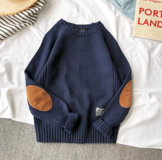 人気品推薦トップス おしゃれ カジュアル クルーネック ニット セーター メンズトップス ダークブルー4XL拍卖