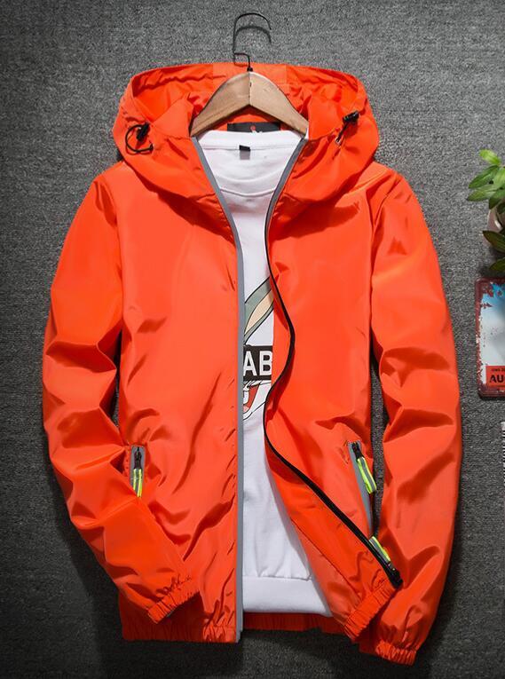 上質新品M-7XL選択可 メンズ レディース ナイロンジャケットマウンテンパーカーウィンドブレーカージップアップパーカー ブルゾン オレンジ拍卖