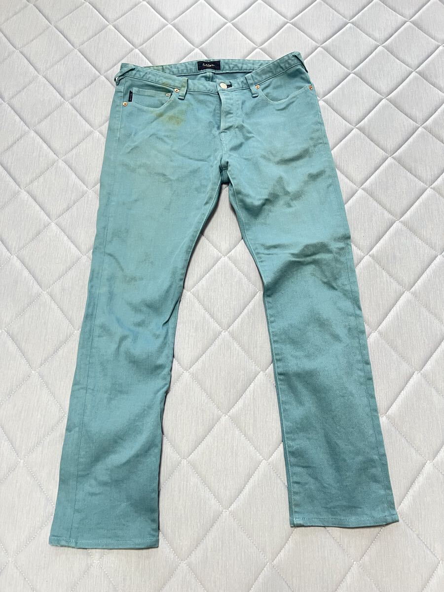 Paul Smith ターコイズブルー ジーンズ サイズL 汚れあり拍卖