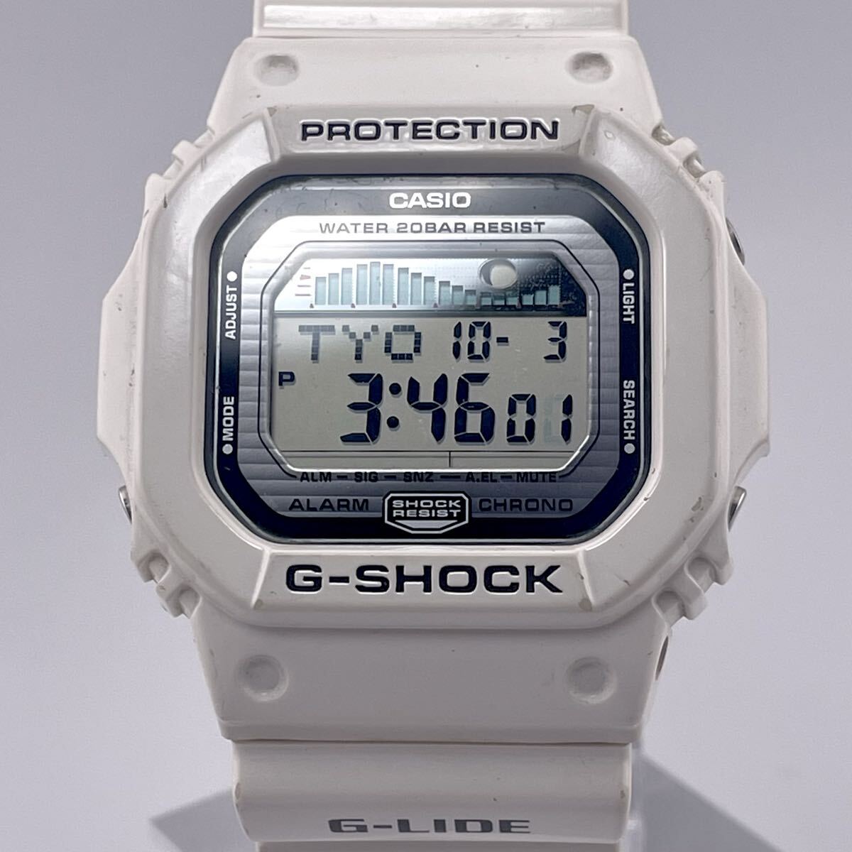 【稼働】CASIO/カシオ G-SHOCK/Gショック G-LIDE/Gライド デジタル 希少/アウトドア 時計 白/ホワイト ヴィンテージ GLX-5600 メンズ拍卖
