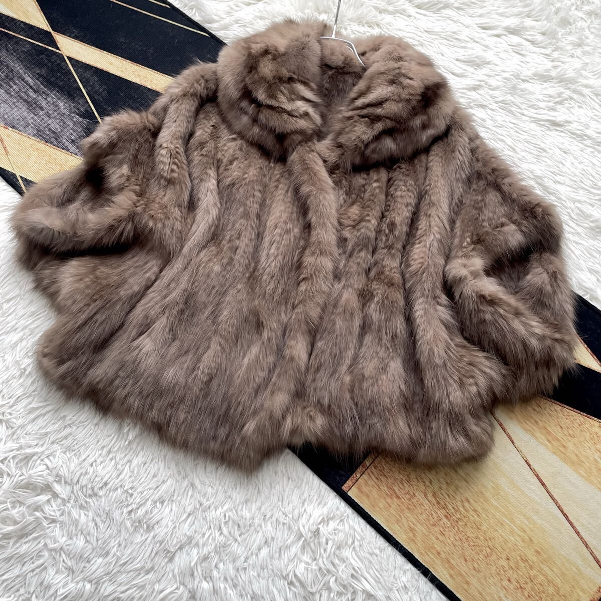 近年人気モデル ロシアンセーブル/ドルマン ショート/クロップド オーバー ファーコート 軽量 毛皮 毛並み◎なめし柔らか◎ふあふあ◎ 貂拍卖