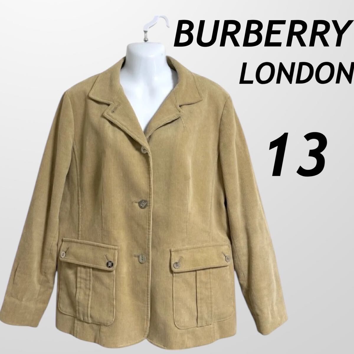 BURBERRY LONDON バーバリーロンドン レディース コーデュロイジャケット 13 ロゴボタン FC113-703-42 三陽商会 ベージュ系 (A27)★拍卖