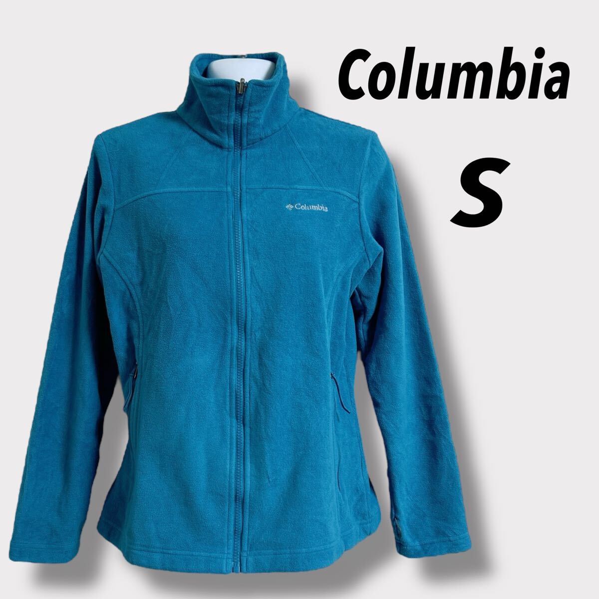 Columbia コロンビア レディース フリースジャケット S (M相当) 刺繍ロゴ RN 69724 CA 05367 アウトドア ライトブルー系 (J09)★拍卖