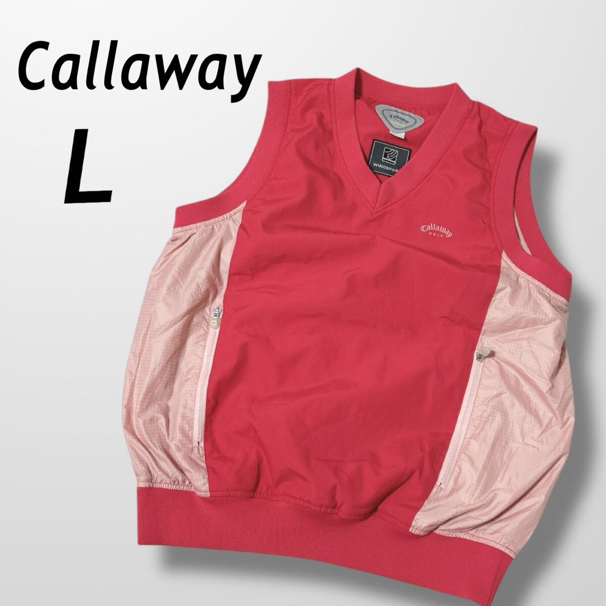 Callaway キャロウェイ レディース ゴルフウェア L ペスト Vネック 241-210865 ピンク系 (J017)★拍卖