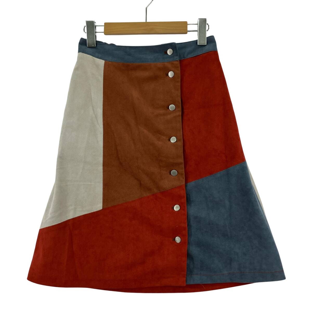 POU DOU DOU プードゥドゥ マルチカラー スカート sizeM/ブラウン×ブルー×レッド拍卖