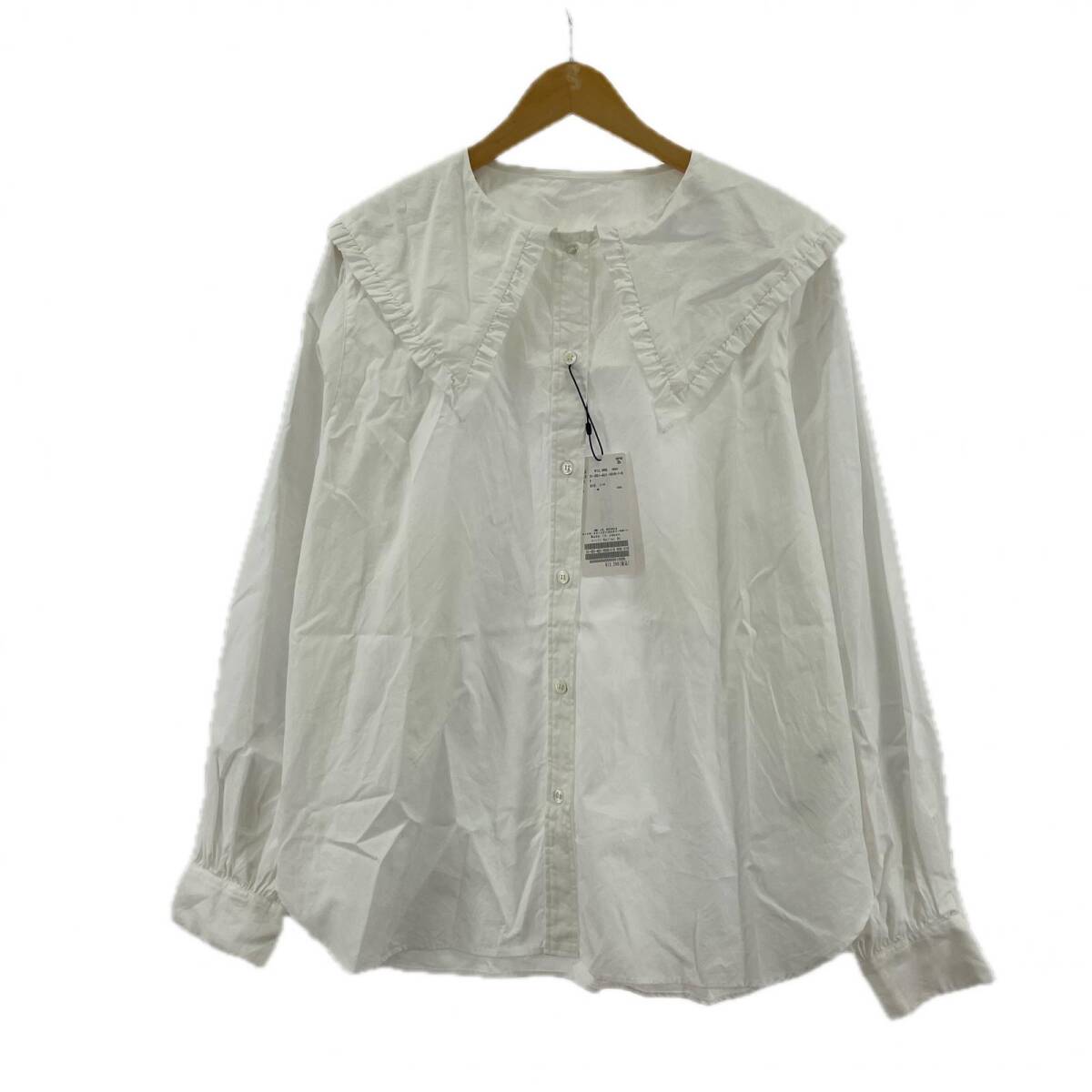 美品 Oriens JOURNAL STANDARD オリエンス ジャーナルスタンダード タグ付き フリルカラー ブラウス sizeF/ホワイト拍卖