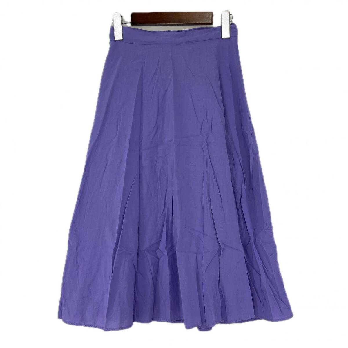 N.Natural Beauty Basic エヌナチュラルビューティベーシック Aライン ロングスカート sizeM/パープル ゆうパケットOK拍卖
