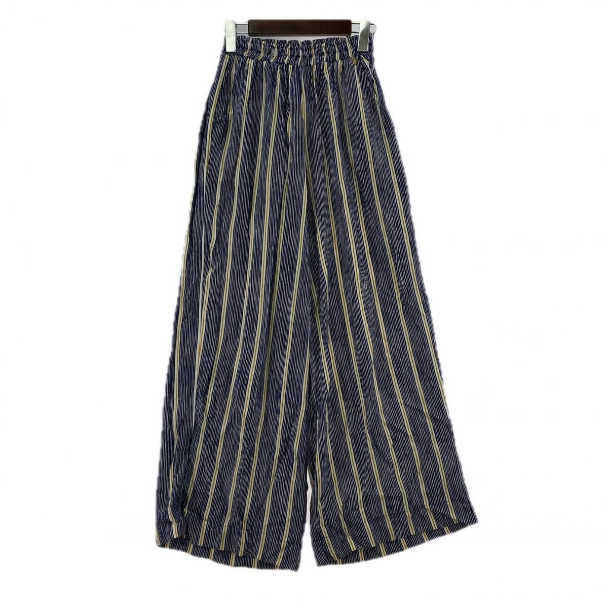 BEACH GOLD ビーチゴールド ストライプ イージー パンツ sizeS/ネイビー系 ゆうパケットOK拍卖