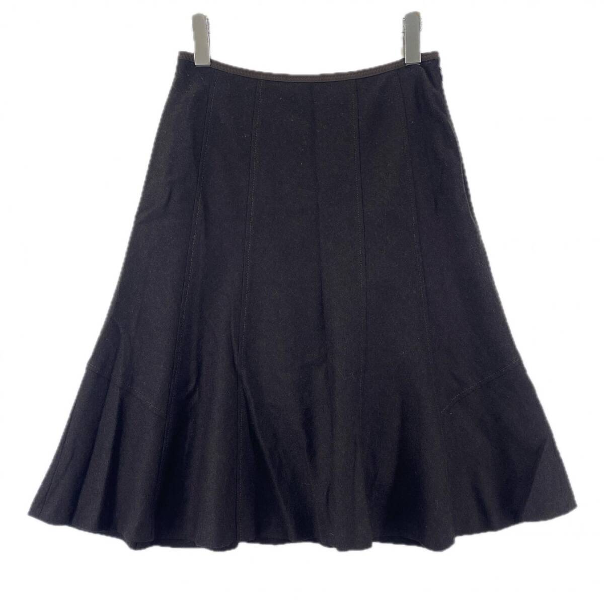 Paul Stuart ポールスチュアート フレア スカート size6/ダークブラウン系拍卖