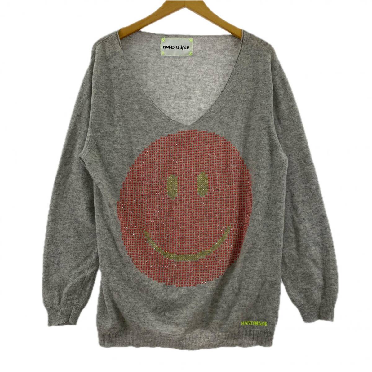 Brand Uniqueブランドユニーク スタッズビーンズ ニット size1/グレー拍卖