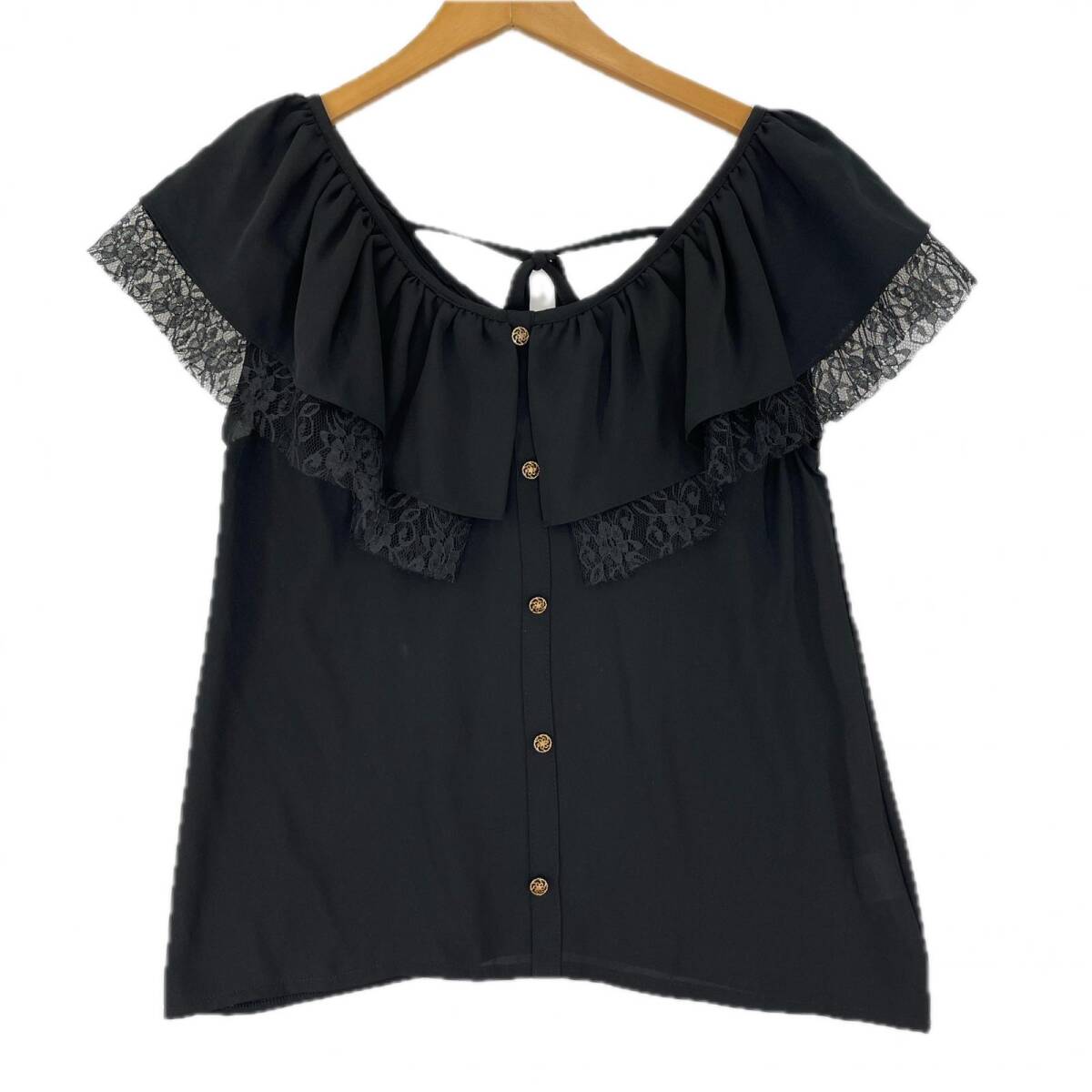 ROJITAロジータ フリルレース ブラウス size表記なし/ブラック ゆうパケットOK拍卖