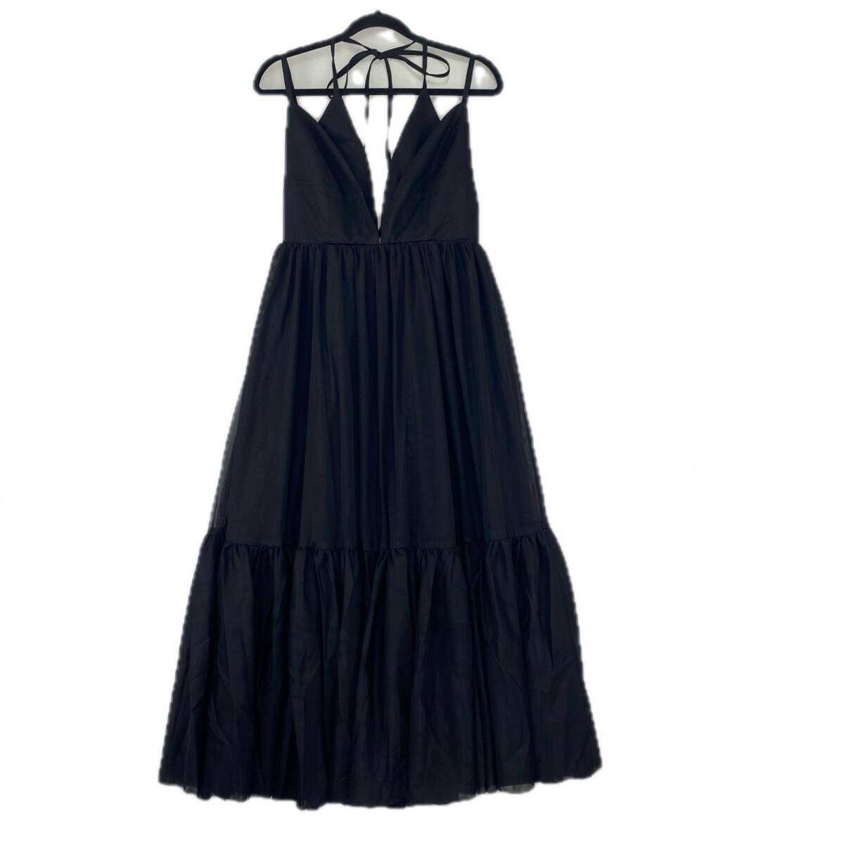 美品 rienda リエンダ タグ付き チュール キャミ ワンピース sizeM/ブラック拍卖