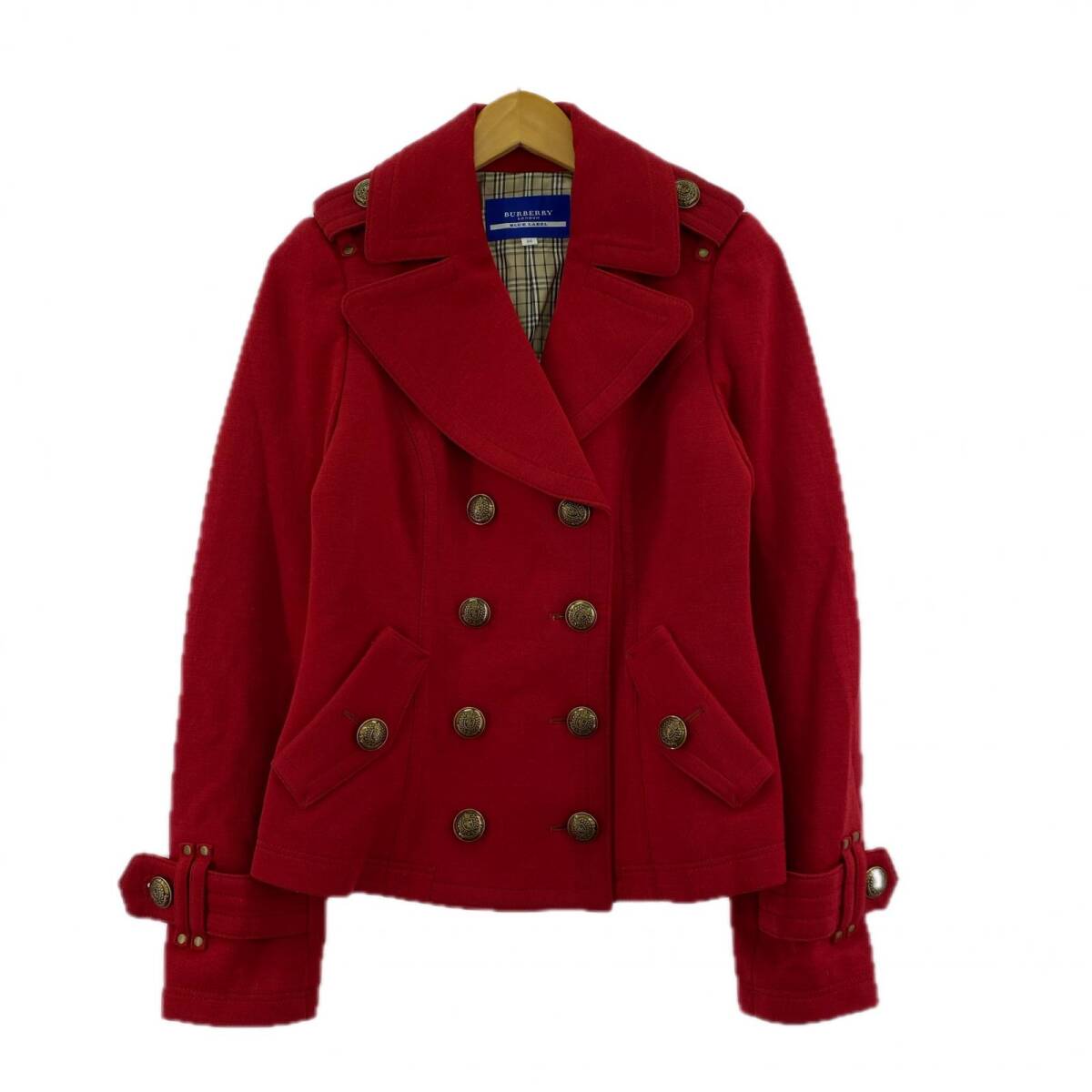 BURBERRY BLUE LABEL バーバリーブルーレーベル ピーコート size38/レッド拍卖