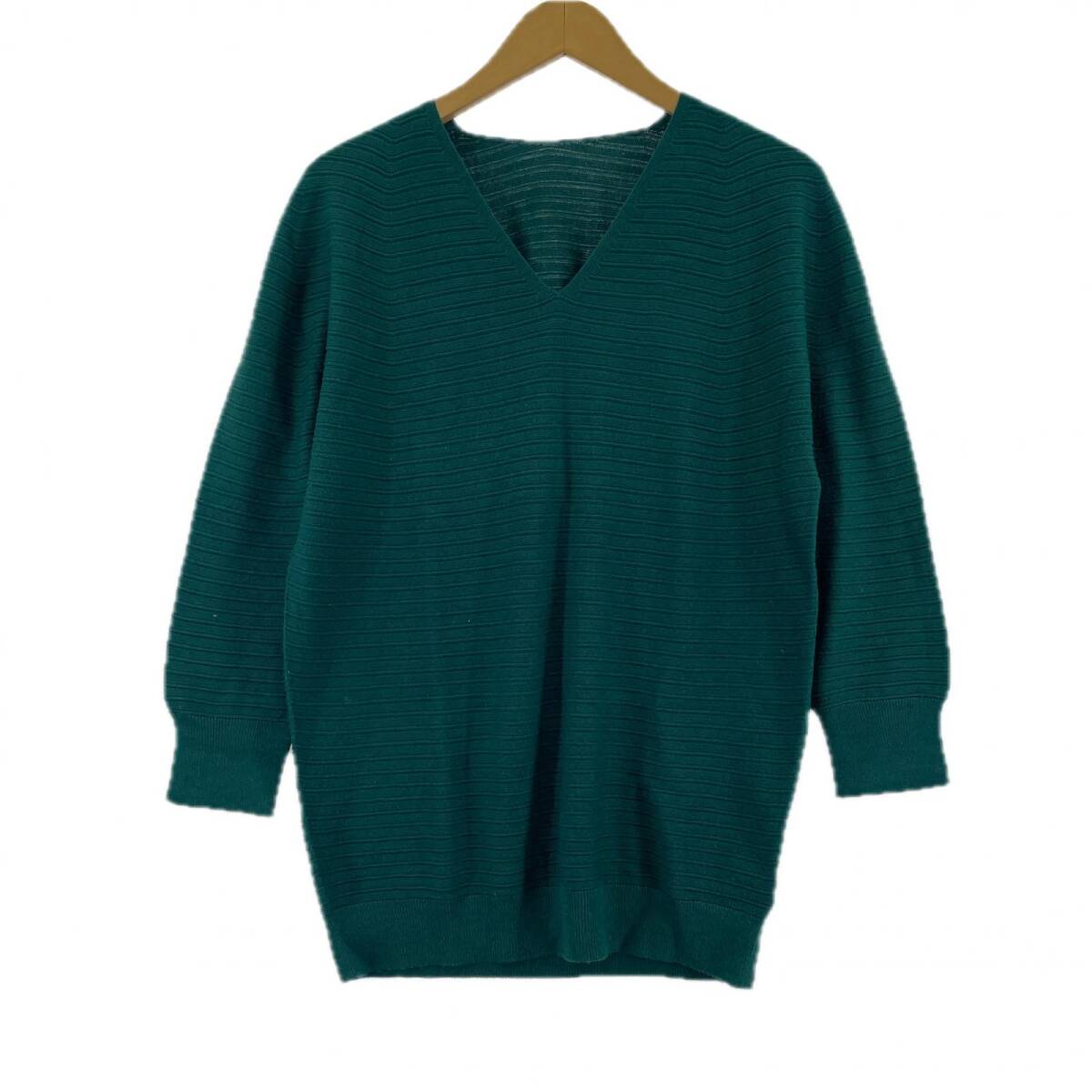 COUP DE CHANCE クードシャンス Vネック ニット size38/グリーン ゆうパケットOK拍卖