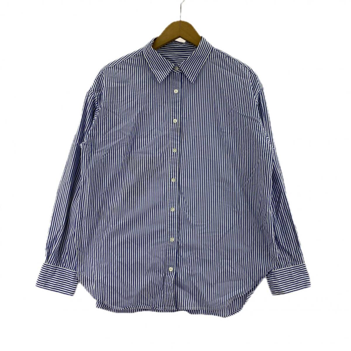 URBAN RESEARCH アーバンリサーチ ストライプ レギュラーカラー 長袖シャツ sizeFree/ホワイト×ブルー ゆうパケットOK拍卖