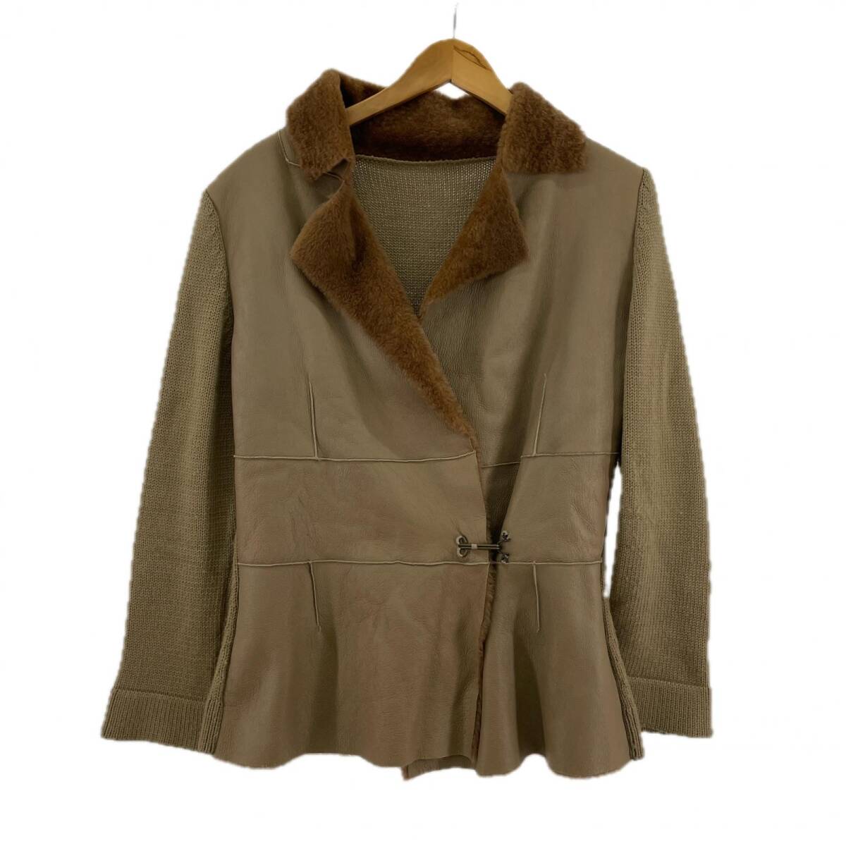 DES PRES デ・プレ レザー ファー ジャケット size表記なし/ブラウン×ベージュ拍卖