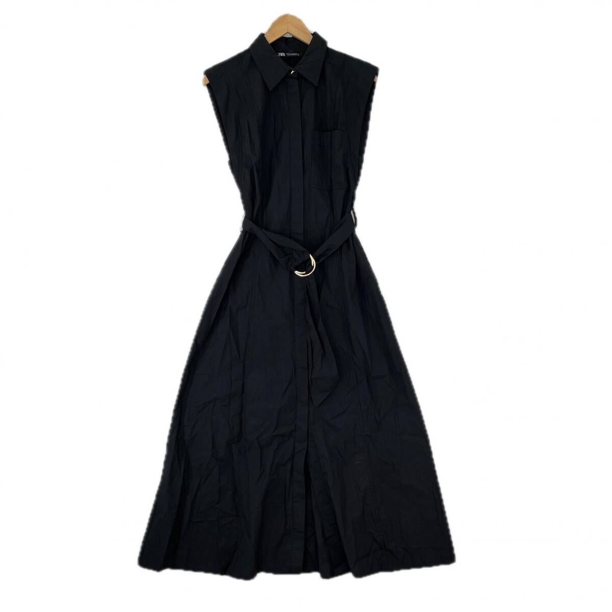 ZARA ザラ フレンチスリーブ シャツ ワンピース sizeEUR S/ブラック拍卖