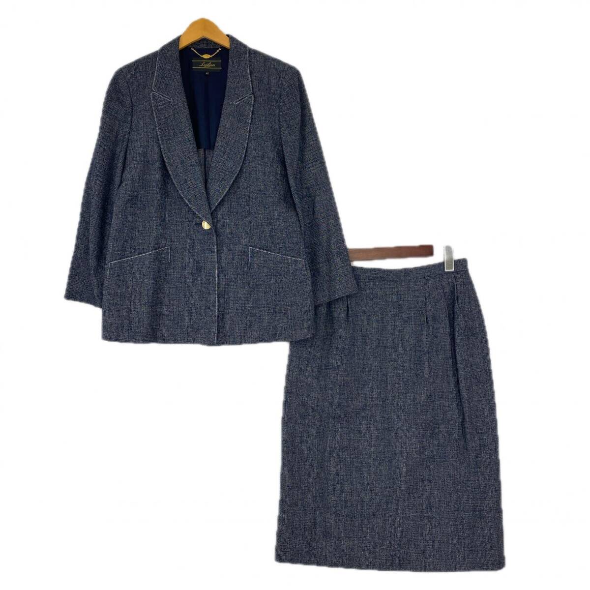 Leilian レリアン ジャケット スカート セットアップ (スカート) size上下11/ネイビー系拍卖