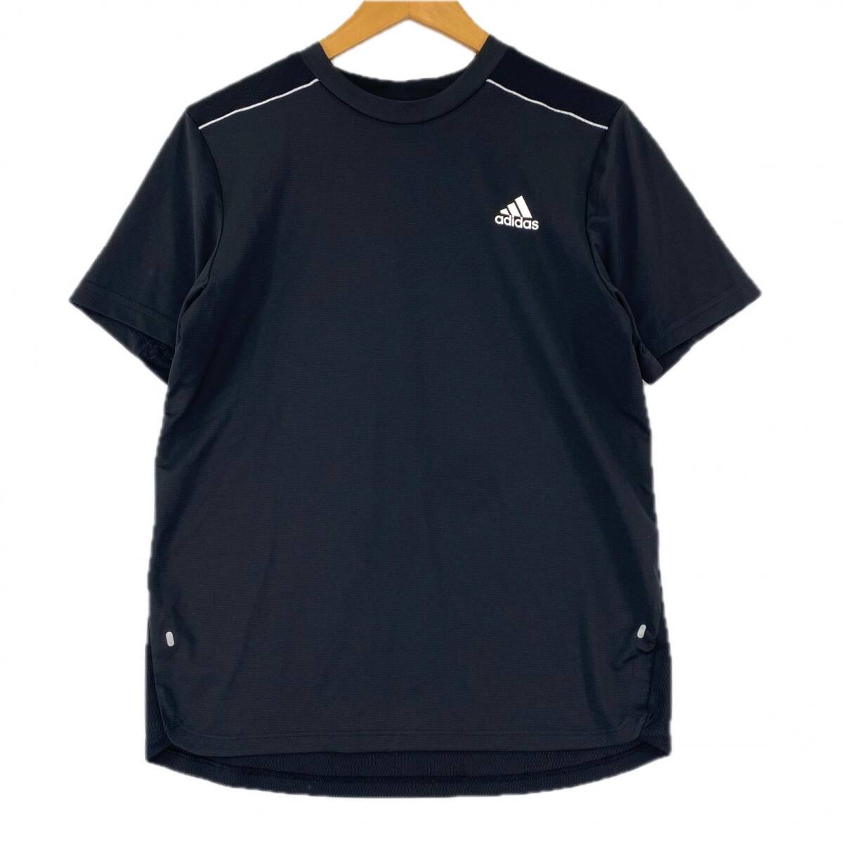 adidas アディダス ロゴ メッシュ切替 半袖Tシャツ size160/ブラック ゆうパケットOK拍卖