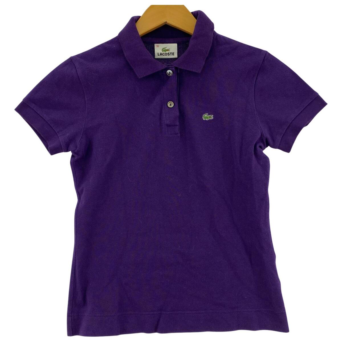 LACOSTE ラコステ ワンポイント刺 ポロシャツ size38/パープル拍卖