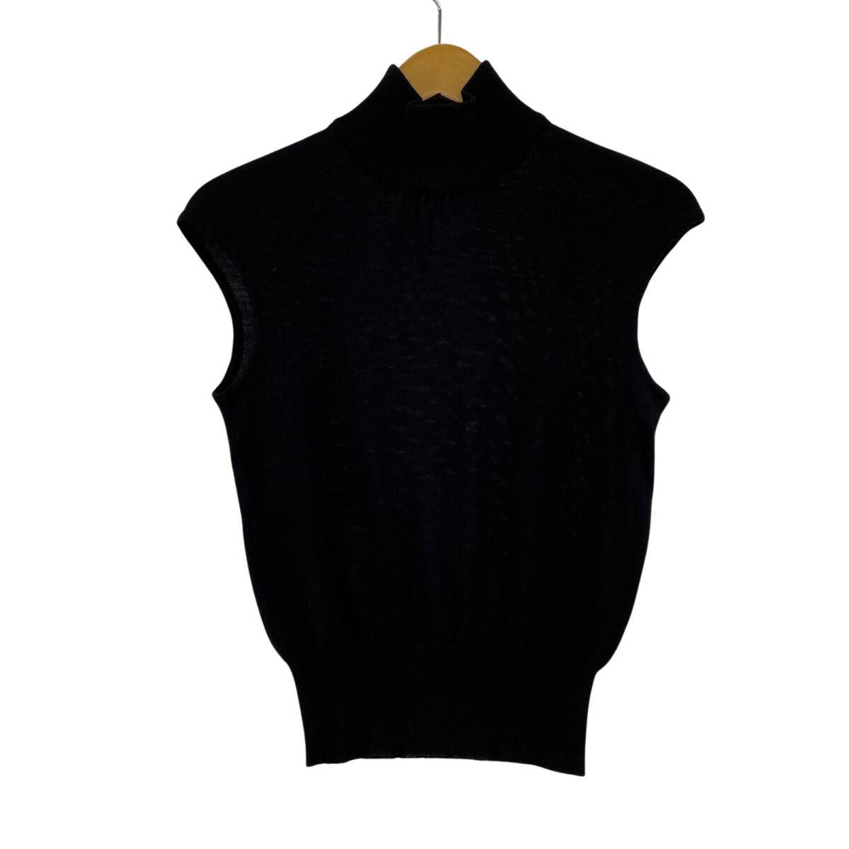 Lui Chantant ルイシャンタン ハイネックノースリーブ ニット size40/ブラック ゆうパケットOK拍卖