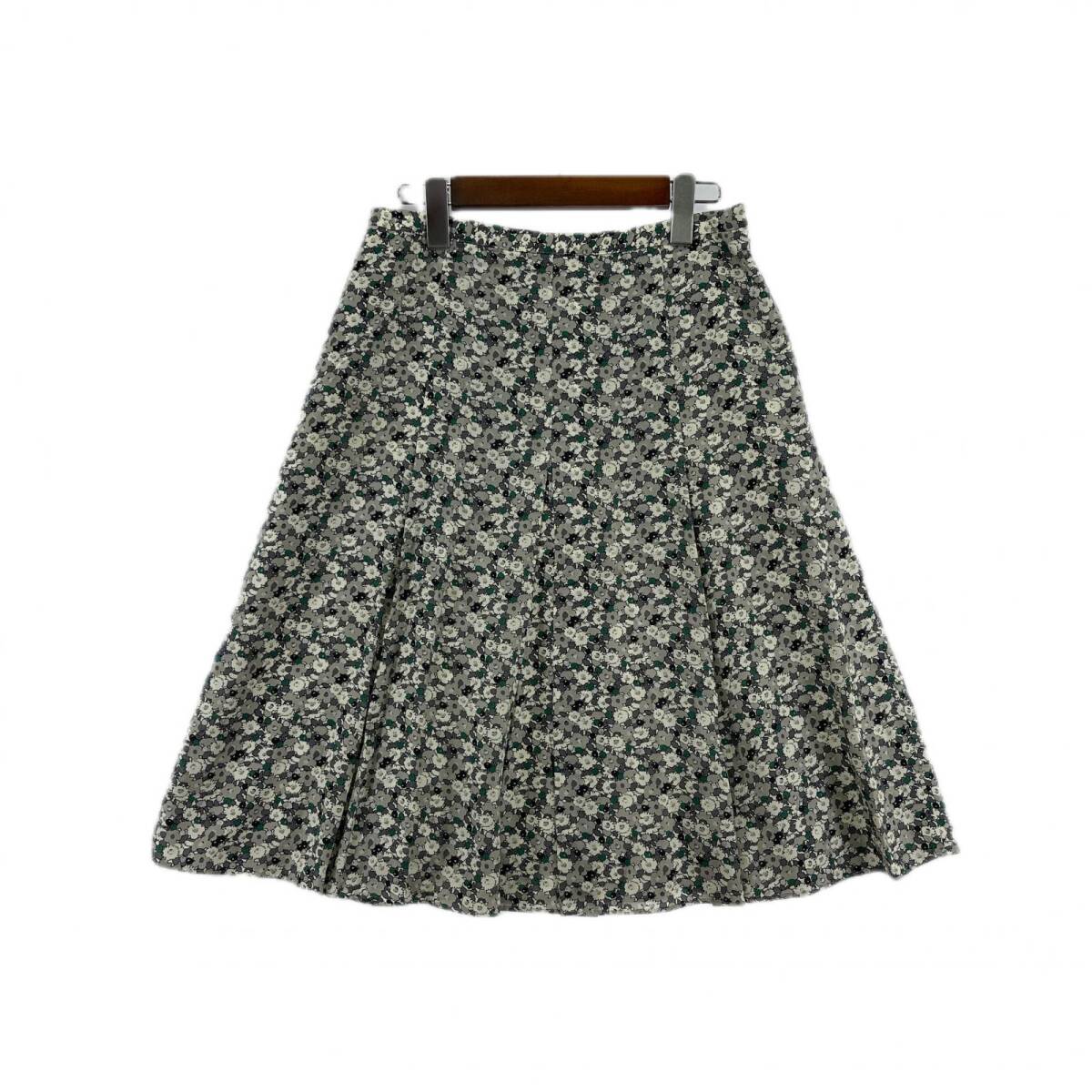 NEWYORKER ニューヨーカー 花柄 フレア スカート size67-93/グリーン×グレー ゆうパケットOK拍卖