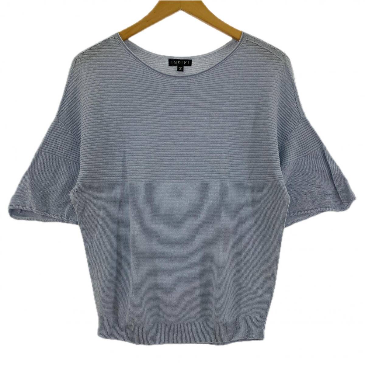 INDIVI インディヴィ サマーニット カットソー size05/ライトブルー系拍卖