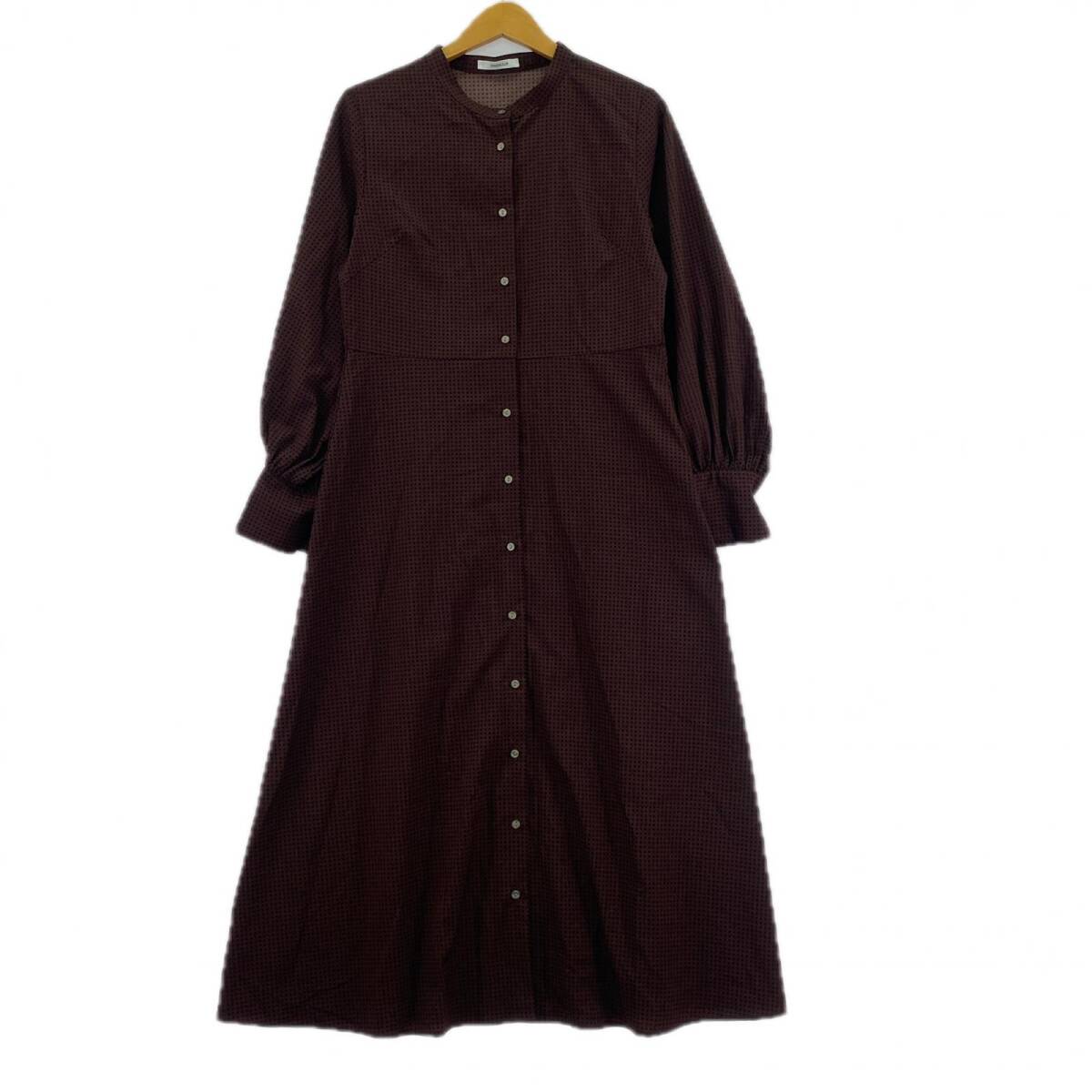 OPAQUE.CLIP C オペークドットクリップ 総柄 ワンピース size40/L/ブラウン拍卖